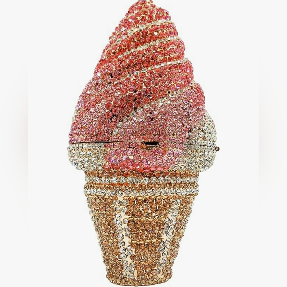 Sparkling Bling Swarovski Crystal Rhinestone Ice Cream Bag Popsicle Clut… - Picture 14 of 17